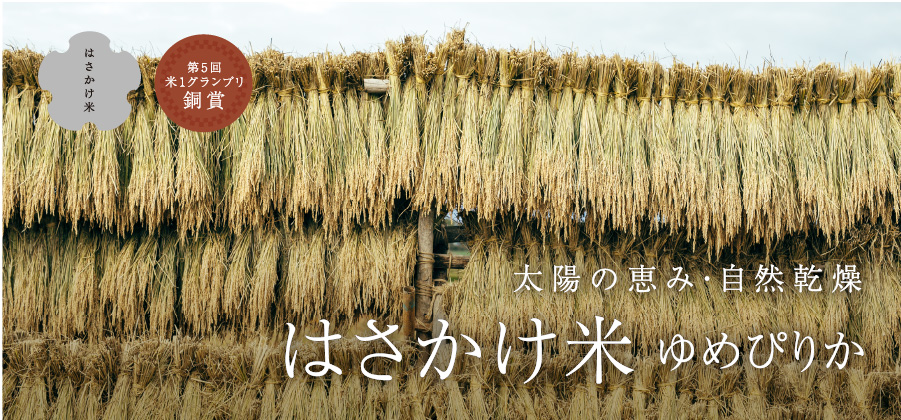 太陽の恵み・自然乾燥　はさかけ米ゆめぴりか